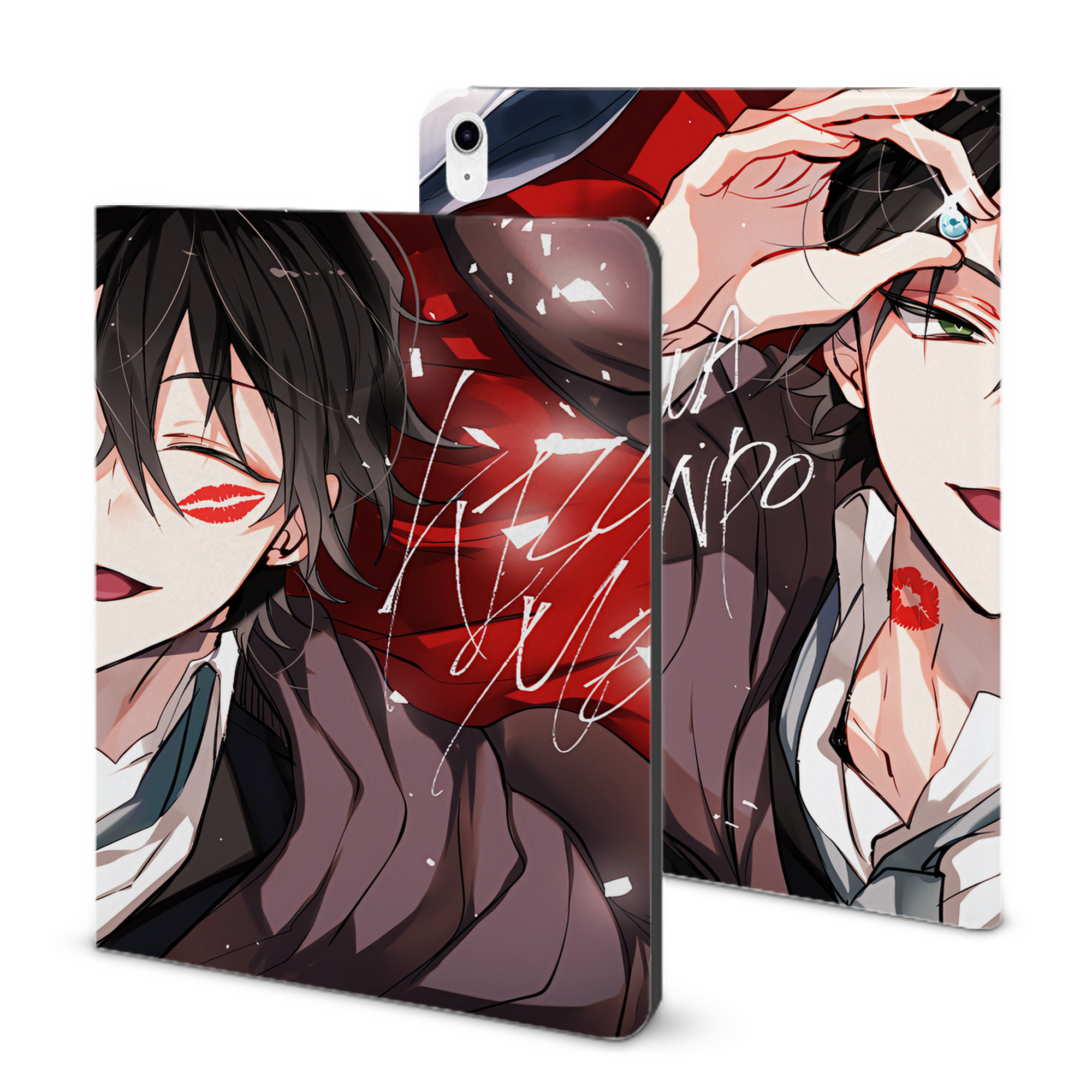 （画像用） 文豪ストレイドッグス Bungo Stray Dogs IPad ケース ブック型 PUレザー TPU 耐衝撃 軽量 薄型 ペン収納なし 全面保護 IPad 各モデル対応